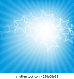 Abstract glowing stars colorful background with copy space