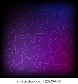 Abstract glowing stars dark background