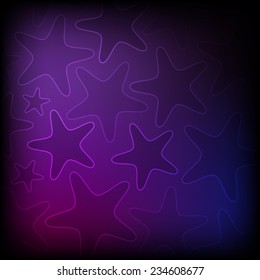 Abstract glowing stars dark background