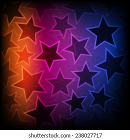 Abstract glowing stars dark background