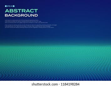 Abstract of glowing stipe line pattern on green blue background, illustration vector eps10