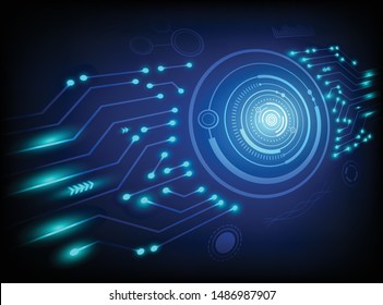 Abstract glowing style technology, Blue circuit board and background design concept