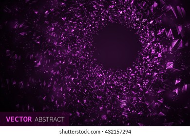 Abstract glowing swirl of particles background. Vector background.