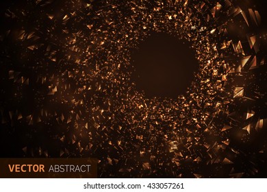 Abstract glowing swirl of particles background. Vector.