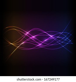Abstract Glowing Swirly Lines - Background - EPS10 vector
