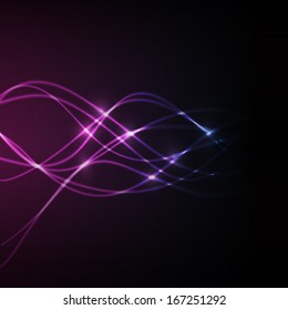 Abstract Glowing Swirly Lines - vector eps10 background