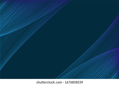 Abstract glowing techno lines, blue futuristic abstract background. Template for design. 