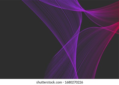 Abstract glowing techno lines, futuristic abstract background. Template for design. 