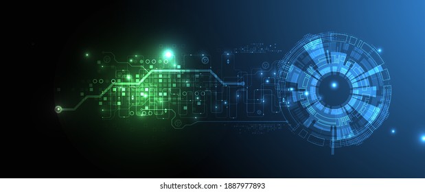 Abstract glowing technology background. Communication concept. Template for science presentation. Vector illustration.