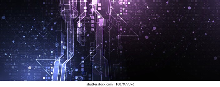 Abstract glowing technology background. Communication concept. Template for science presentation. Vector illustration.