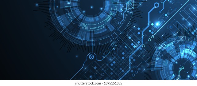 Abstract glowing technology background. Communication concept. Template for science presentation. Vector illustration.