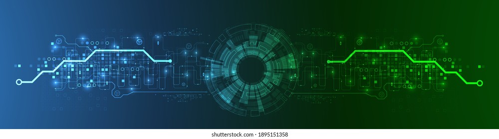 Abstract glowing technology background. Communication concept. Template for science presentation. Vector illustration.
