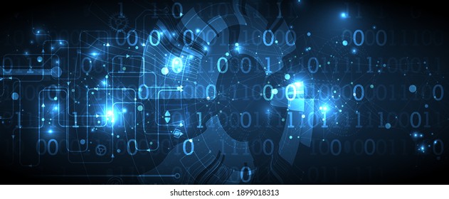 Abstract glowing technology background. Communication concept. Template for science presentation. Vector illustration.