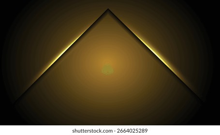 Abstract glowing triangle frame on a dark gradient background with illuminated edges. Perfect for tech, events, concerts, and modern design themes with a bold visual impact.