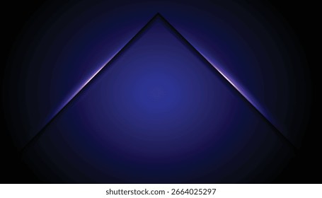 Abstract glowing triangle frame on a dark gradient background with illuminated edges. Perfect for tech, events, concerts, and modern design themes with a bold visual impact.