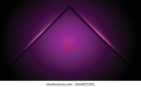 Abstract glowing triangle frame on a dark gradient background with illuminated edges. Perfect for tech, events, concerts, and modern design themes with a bold visual impact.