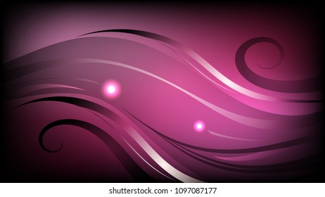 Abstract glowing undulating lines. Futuristic shiny background with glowing spheres in pink. EPS10