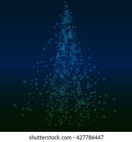 Abstract glowing vector background. Neon circles on dark background.