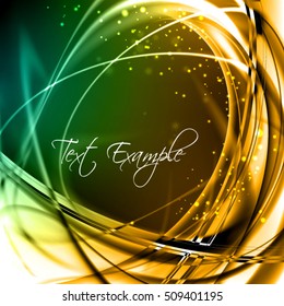 Abstract glowing vector frame. Stylish frame with burning fibers.