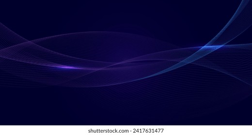 Resumen de fondo de onda brillante. Futurista tecnología e innovación concepto futuro, conexión de red, IA, comunicación, big data. Patrón de banner, afiche, sitio web. Vector eps10.