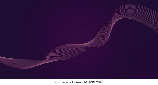 Resumen del fondo de las líneas de onda brillante. Patrón de onda dinámica. Líneas onduladas de gradiente moderno. Concepto de tecnología futurista. Demanda para afiche, banner, folleto, portada, sitio web, volante.