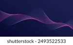Abstract glowing wave lines on dark blue background. Dynamic wave pattern. Modern flowing wavy lines. Futuristic technology concept. Suit for banner, poster, cover, brochure, flyer, website