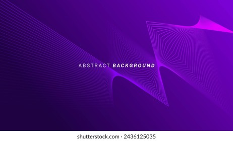 Abstract glowing wave lines on dark purple background. Dynamic wave pattern. Modern flowing wavy lines. Futuristic technology concept. Suit for banner, poster, cover, brochure, flyer, website
