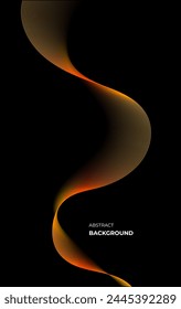 Abstract glowing wave lines on a black background. Dynamic wave pattern. Modern flowing wavy lines. Futuristic technology concept. Background for banner, poster, cover, brochure, flyer, website.Vector