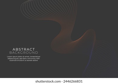 Abstract glowing wave lines on dark background. Dynamic wave pattern. Modern gradient flowing wavy lines. Futuristic technology concept. Suit for banner, poster, brochure, cover, flyer, website