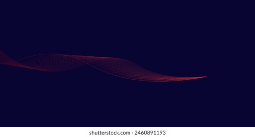 Abstract glowing wave lines on black background. Shiny moving lines design element. 