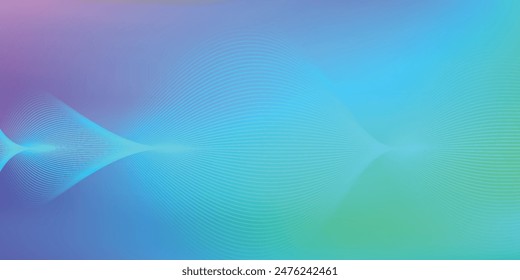 Abstract glowing wave lines on dark blue background. Dynamic wave pattern. Modern flowing wavy lines. Futuristic technology concept.