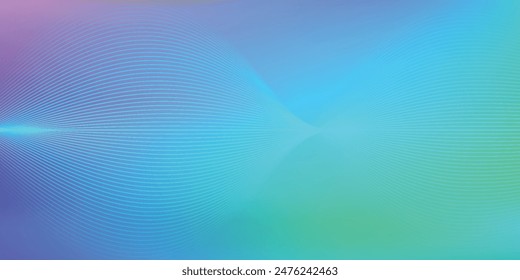 Abstract glowing wave lines on dark blue background. Dynamic wave pattern. Modern flowing wavy lines. Futuristic technology concept. vektor