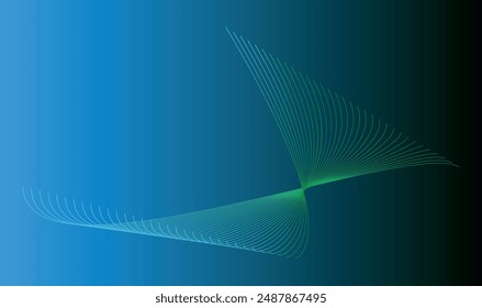 Abstrakte leuchtende Wellenlinien auf dunkelblauem Hintergrund. Dynamisches Wellenmuster. Moderne fließende Wellenlinien. Futuristisches Technologiekonzept.