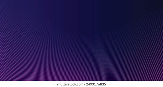 Abstract glowing wave lines on dark blue background. Dynamic wave pattern. Modern flowing wavy lines. Futuristic technology concept. Suit for banner, poster, cover, brochure, flyer, website