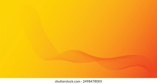 Líneas de onda brillantes Abstractas sobre fondo amarillo. Patrón de onda dinámica. Líneas onduladas que fluyen modernas. Concepto de tecnología futurista. Traje para el Anuncio, cartel, cubierta, folleto, Vector del volante. EPS 10