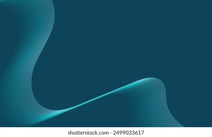 Abstract glowing wave lines on dark blue background. Dynamic wave pattern. Modern flowing wavy lines. Futuristic technology concept. Suit for banner, poster, cover, brochure, flyer, website