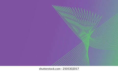 Abstract glowing wave lines on gradient background. Dynamic modern wavy pattern design. Modern Futuristic technology concept flowing wavy thin lines.