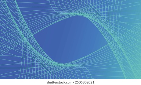 Abstract glowing wave lines on gradient background. Dynamic modern wavy pattern design. Modern Futuristic technology concept flowing wavy thin lines.