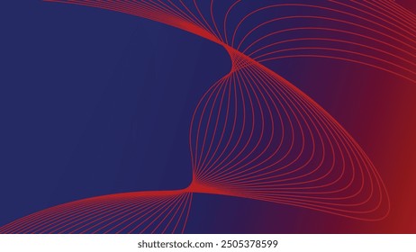 Abstract glowing wave lines on gradient background. Dynamic modern wavy pattern design. Modern Futuristic technology concept flowing wavy thin lines.