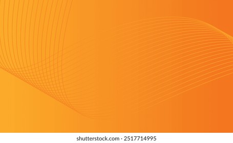 Abstrato linhas de onda brilhantes em fundo laranja. padrão de linha de onda. linhas de onda de curva geométrica amarela. banner, cartaz, capa, folheto, folheto, site
