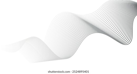 Linhas de onda brilhantes abstratas em fundo preto. Padrão de onda dinâmico. Modernas linhas onduladas fluindo. Conceito de tecnologia futurista.