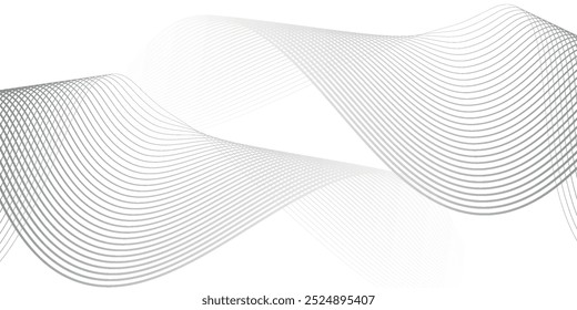 Líneas de onda brillantes Abstractas sobre fondo negro. Patrón de onda dinámica. Líneas onduladas que fluyen modernas. Concepto de tecnología futurista.