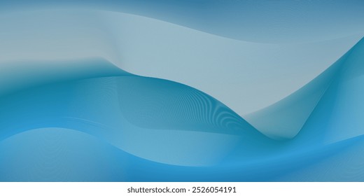 Linhas de onda brilhantes abstratas em fundo azul escuro. Padrão de onda dinâmico. Modernas linhas onduladas fluindo. Conceito de tecnologia futurista.