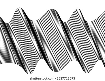 Líneas de onda brillantes Abstractas sobre fondo blanco. Patrón de onda dinámica. Líneas onduladas que fluyen modernas. Concepto de tecnología futurista. Traje para el Anuncio, cartel, cubierta, folleto, volante, Sitio web