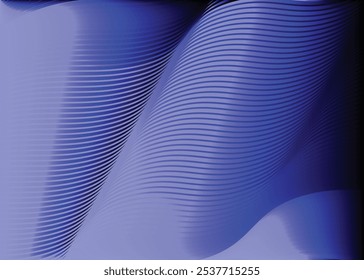 Abstract glowing wave lines on dark blue background. Dynamic wave pattern. Modern flowing wavy lines. Futuristic technology concept. Suit for banner, poster, cover, brochure, flyer, website