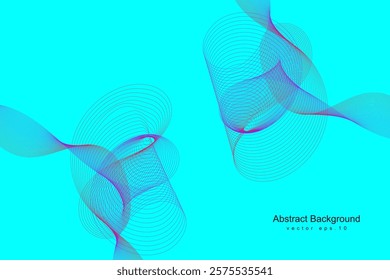 Abstract glowing wave lines on dark blue background. Dynamic wave pattern. Modern flowing wavy lines. Futuristic technology concept. Suit for banner, poster, cover, brochure, flyer, website