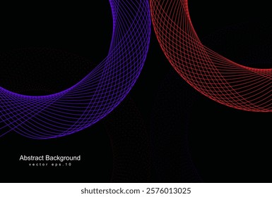 Abstract glowing wave lines on dark blue background. Dynamic wave pattern. Modern flowing wavy lines. Futuristic technology concept. Suit for banner, poster, cover, brochure, flyer, website