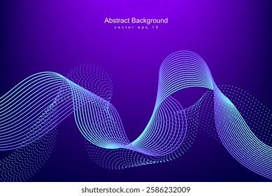 Abstract glowing wave lines on a dark blue background. A dynamic, futuristic design perfect for banners, posters, websites, and tech projects. Ideal for modern branding and professional media use.