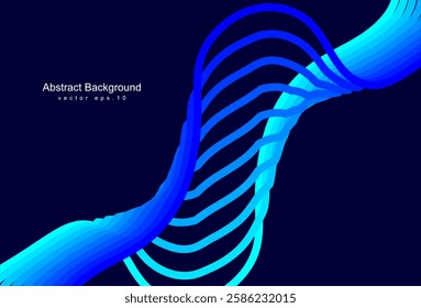 Abstract glowing wave lines on a dark blue background. A dynamic, futuristic design perfect for banners, posters, websites, and tech projects. Ideal for modern branding and professional media use.