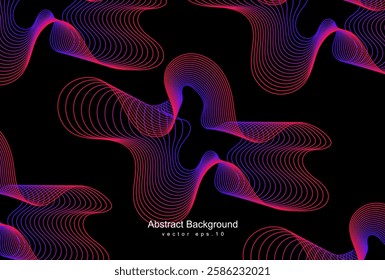 Abstract glowing wave lines on a dark blue background. A dynamic, futuristic design perfect for banners, posters, websites, and tech projects. Ideal for modern branding and professional media use.